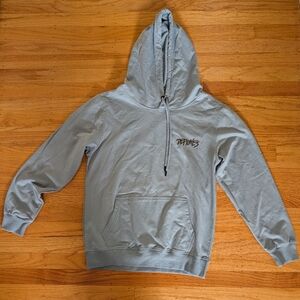 DEFTONES Light Blue Pullover Hoodie with Script Detail